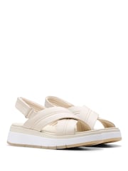 Clarks Cream Tuscan Cross Sandals - Image 5 of 7