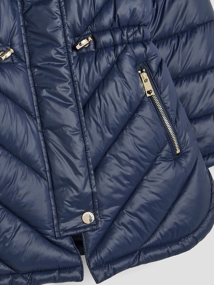 River Island Blue Girls Padded Jacket - Image 4 of 4