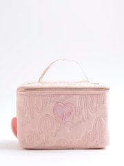 River Island Pink Girls Nylon Script Black Lunchbox - Image 1 of 5