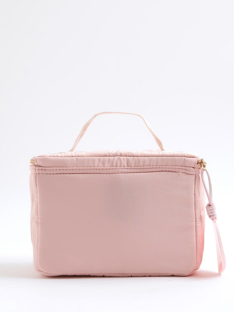 River Island Pink Girls Nylon Script Black Lunchbox - Image 2 of 5 River Island Pink Girls Nylon Script Black Lunchbox - Image 2 of 5