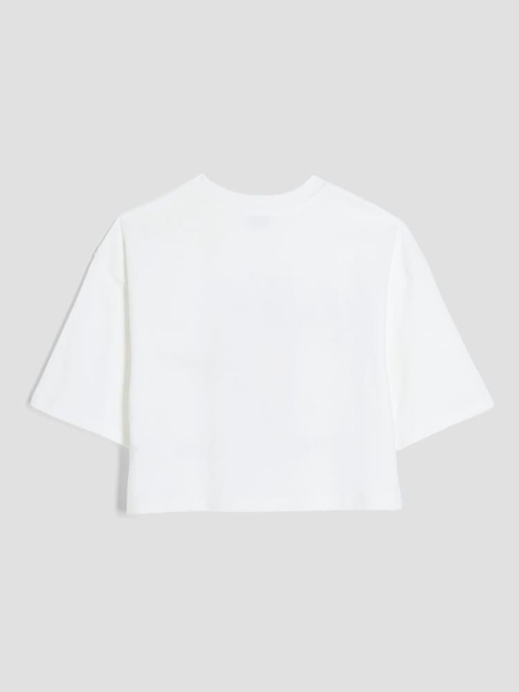 River Island White Girls Bubble Queen Crop White T-Shirt - Image 2 of 4
