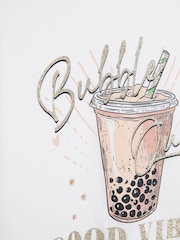 River Island White Girls Bubble Queen Crop White T-Shirt - Image 3 of 4