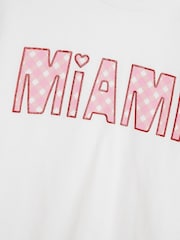 River Island White Gingham Wordie T-Shirt - Image 4 of 4