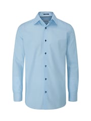Skopes Blue Tailored Fit Bright Geo Print Luxury 100% Cotton Formal Shirt - Image 4 of 6