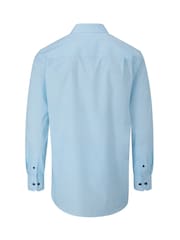 Skopes Blue Tailored Fit Bright Geo Print Luxury 100% Cotton Formal Shirt - Image 5 of 6