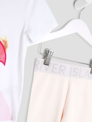 River Island Pink Girls Bandana Bear T-Shirt Set - Image 4 of 5