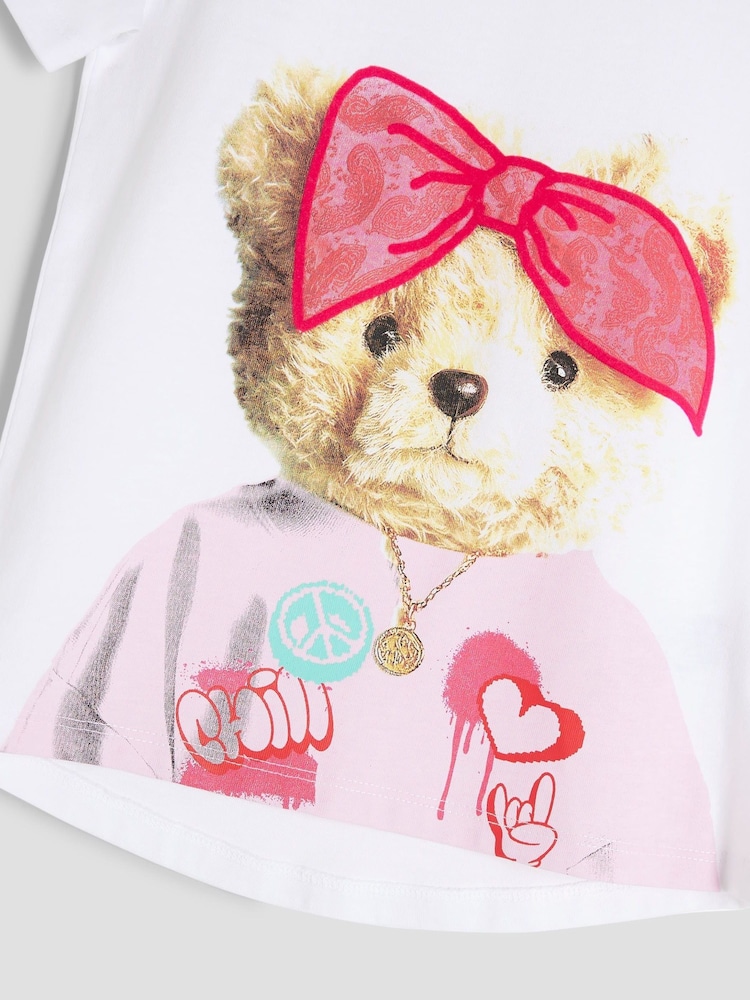 River Island Pink Girls Bandana Bear T-Shirt Set - Image 5 of 5 River Island Pink Girls Bandana Bear T-Shirt Set - Image 5 of 5