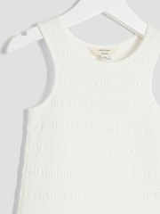 River Island White Girls Shirred Rara 100% Cotton Dress - Image 3 of 3
