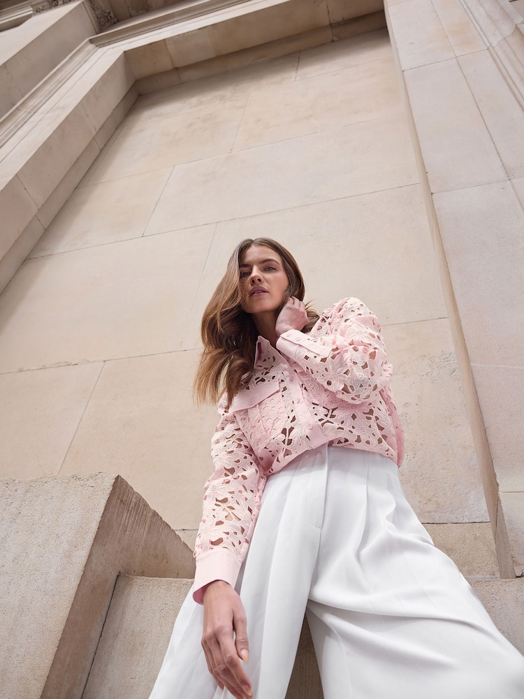 Star by Julien MacDonald Pink Button Through Lace Blouse - Image 2 of 6