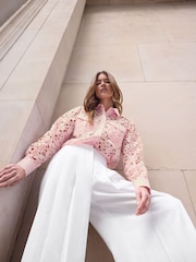 Star by Julien MacDonald Pink Button Through Lace Blouse - Image 3 of 6