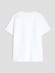 River Island Girls Gingham Bow White T-Shirt - صورة 2 من 4