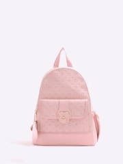 River Island Girls Heart Lock Pocket Backpack - Imagen 1 de 5