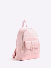 River Island Girls Heart Lock Pocket Backpack - Imagen 3 de 5