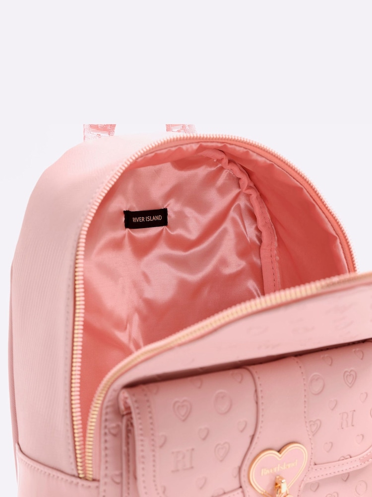 River Island Girls Heart Lock Pocket Backpack - Imagen 5 de 5