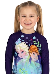 Character Blue Disney Frozen Elsa And Anna Long Sleeve Swimsuit - Image 4 of 10