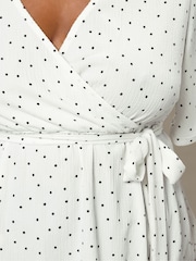 Yours Curve White Wrap Front Blouse - Image 5 of 6