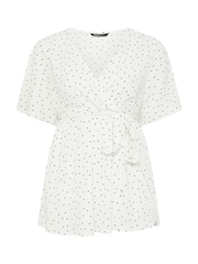 Yours Curve White Wrap Front Blouse - Image 6 of 6