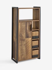 Brown Bronx Woven Basket Console Storage Cabinet - Image 10 of 11