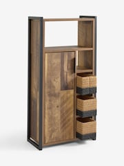 Brown Bronx Woven Basket Console Storage Cabinet - Image 11 of 11