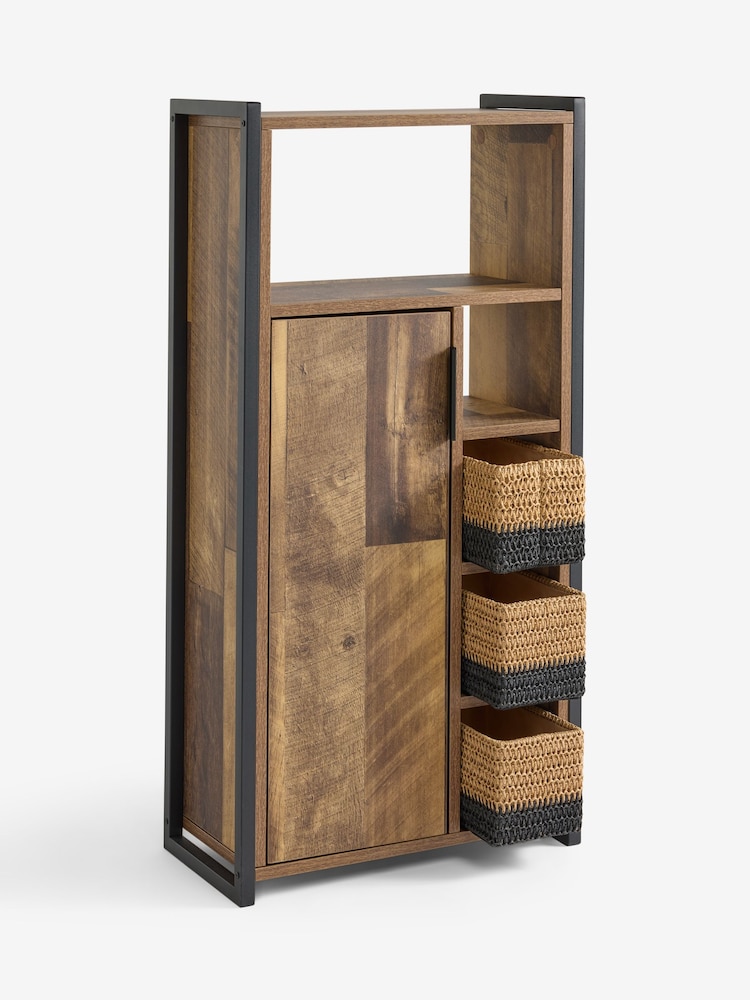 Brown Bronx Woven Basket Console Storage Cabinet - Image 11 of 11
