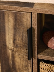 Brown Bronx Woven Basket Console Storage Cabinet - Image 3 of 11