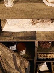Brown Bronx Woven Basket Console Storage Cabinet - Image 6 of 11