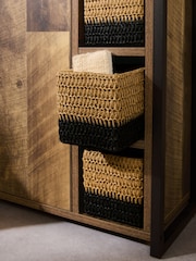 Brown Bronx Woven Basket Console Storage Cabinet - Image 7 of 11