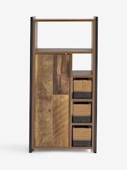 Brown Bronx Woven Basket Console Storage Cabinet - Image 8 of 11
