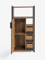 Brown Bronx Woven Basket Console Storage Cabinet - Image 9 of 11