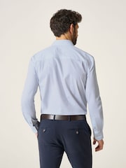 Skopes Blue Tailored Fit Geo Print Luxury 100% Cotton Formal  Shirt - Image 2 of 6