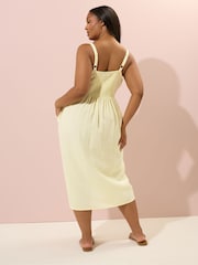 Yours Curve Yellow Linen Sundress - Image 3 of 5