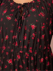 Yours Curve Black Short Sleeve Boho Dress - Image 4 of 5