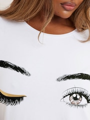 Yours Curve Off White Printed T-Shirt - Image 5 of 6
