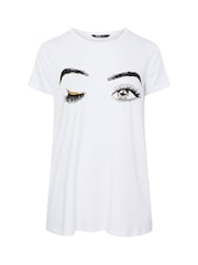 Yours Curve Off White Printed T-Shirt - Image 6 of 6