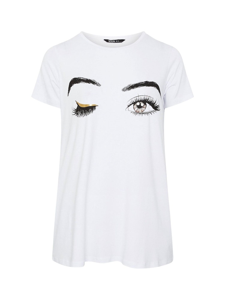 Yours Curve Off White Printed T-Shirt - Image 6 of 6