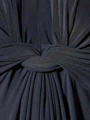 Yours Curve Blue London Knot Front Maxi Dress - Image 5 of 5