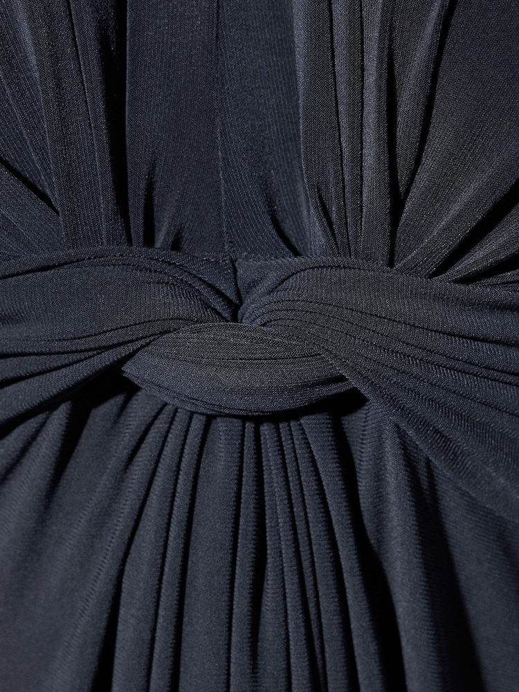 Yours Curve Blue London Knot Front Maxi Dress - Image 5 of 5