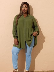 Yours Curve Green Crochet Boho Shirt - Image 3 of 6