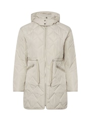 Yours Curve Natural Zig Zag Quilted Midi Jacket - Image 6 of 6