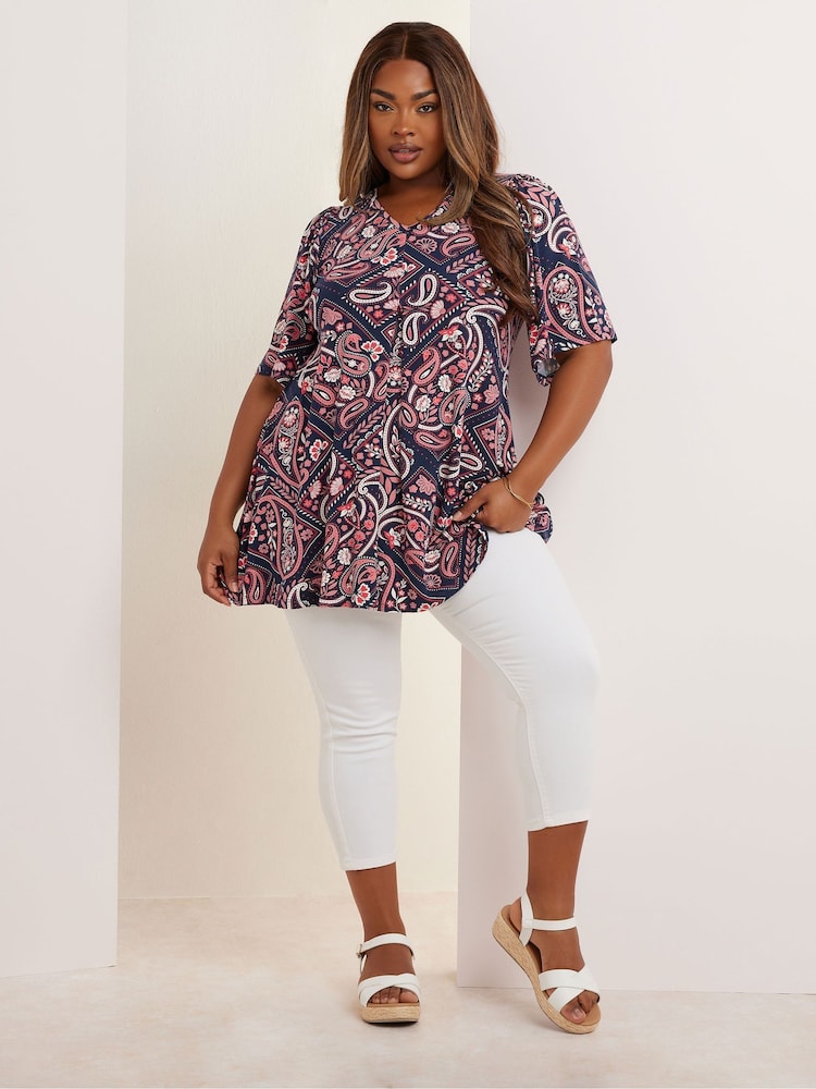 Yours Curve Pleated Front Blouse - Изображение 2 из 5 Yours Curve Pleated Front Blouse - Изображение 2 из 5