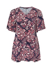 Yours Curve Pleated Front Blouse - Изображение 5 из 5