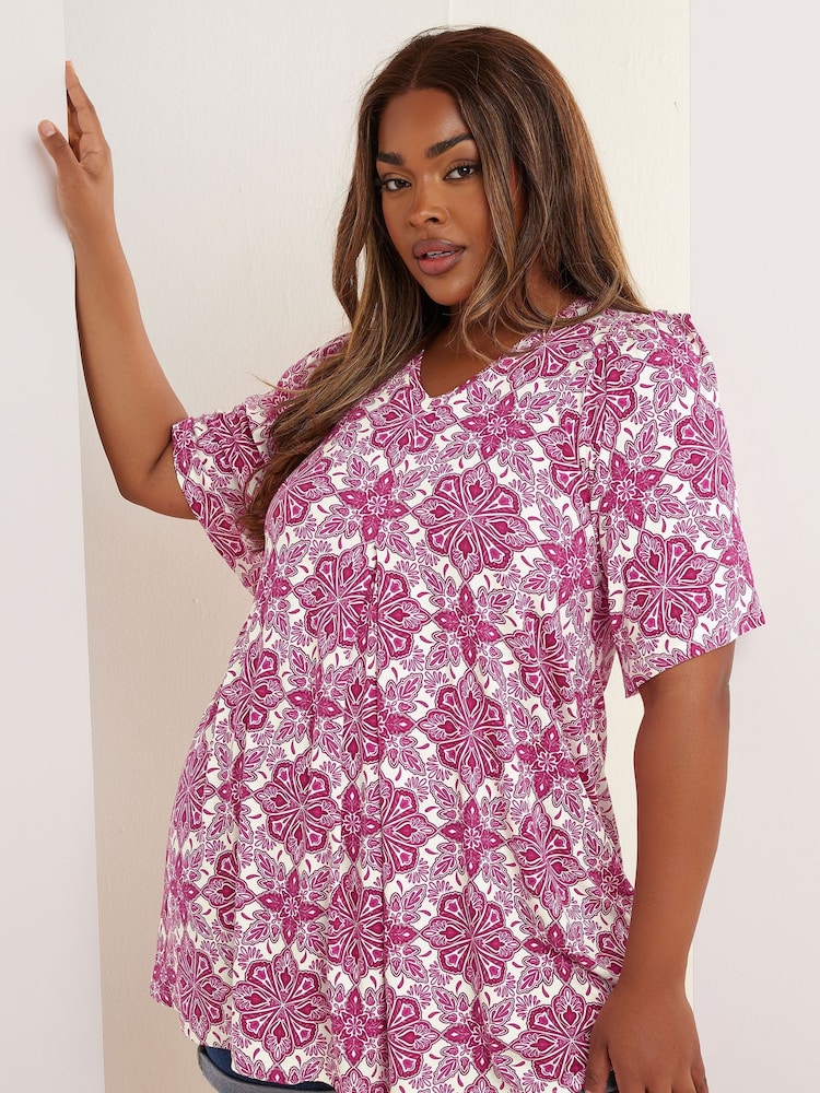 Yours Curve Pleat Front T-Shirt - Imagem 1 de 5