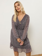 Yours Curve Black Embellished Mini Dress - Image 1 of 5