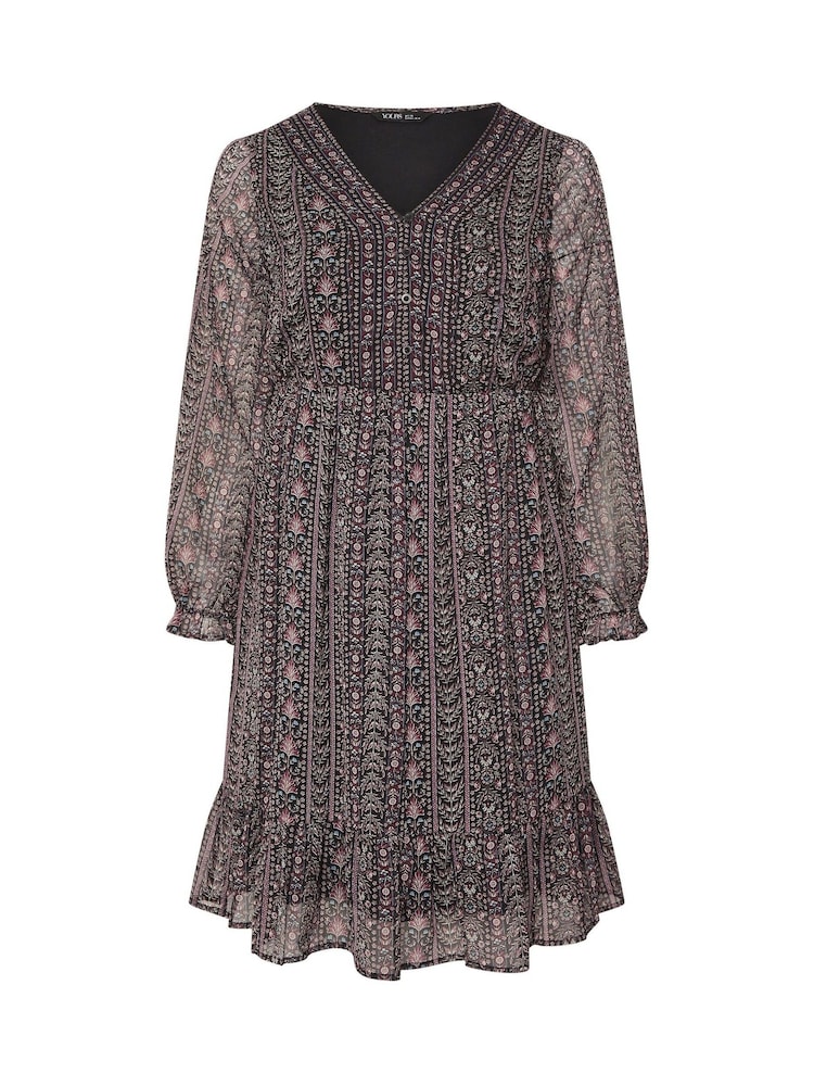Yours Curve Black Embellished Mini Dress - Image 5 of 5