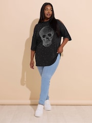 Camiseta recortada estampada Yours Curve - Imagem 2 de 5