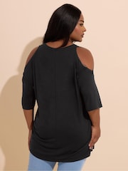 Camiseta recortada estampada Yours Curve - Imagem 3 de 5