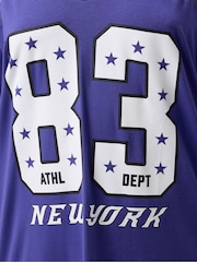 Yours Curve Blue Varsity T-Shirt - Image 5 of 5