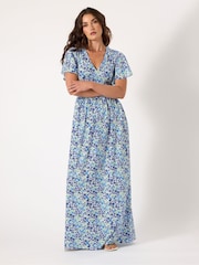 Long Tall Sally Blue V-Neck Ditsy Maxi Dress - Image 2 of 5