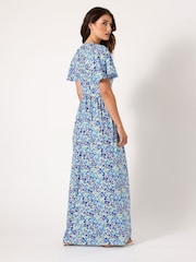 Long Tall Sally Blue V-Neck Ditsy Maxi Dress - Image 3 of 5