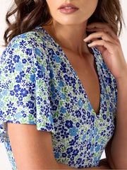 Long Tall Sally Blue V-Neck Ditsy Maxi Dress - Image 4 of 5